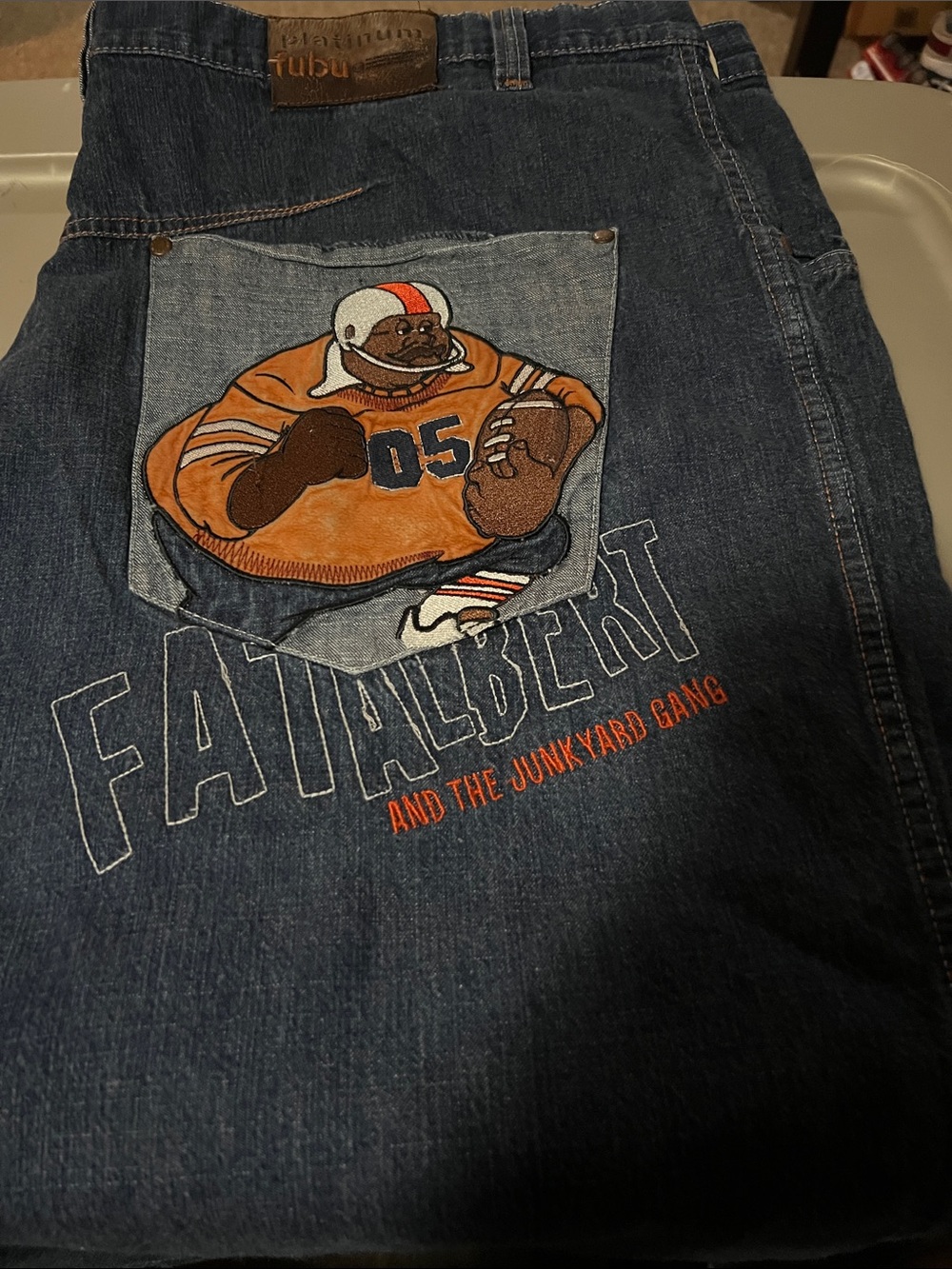 FUBU Men's Dark Blue Relaxed Denim Jeans